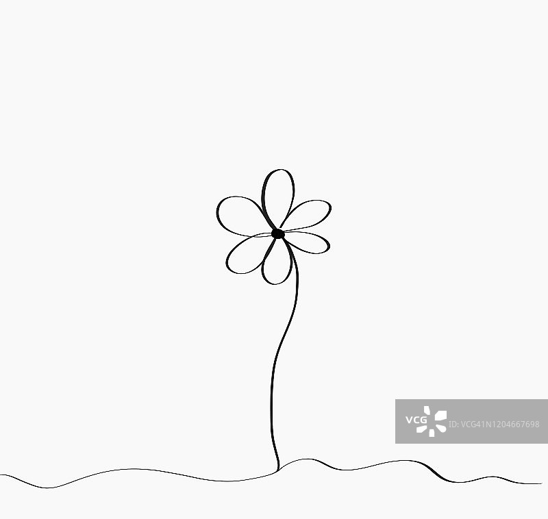 植物单线画图片素材