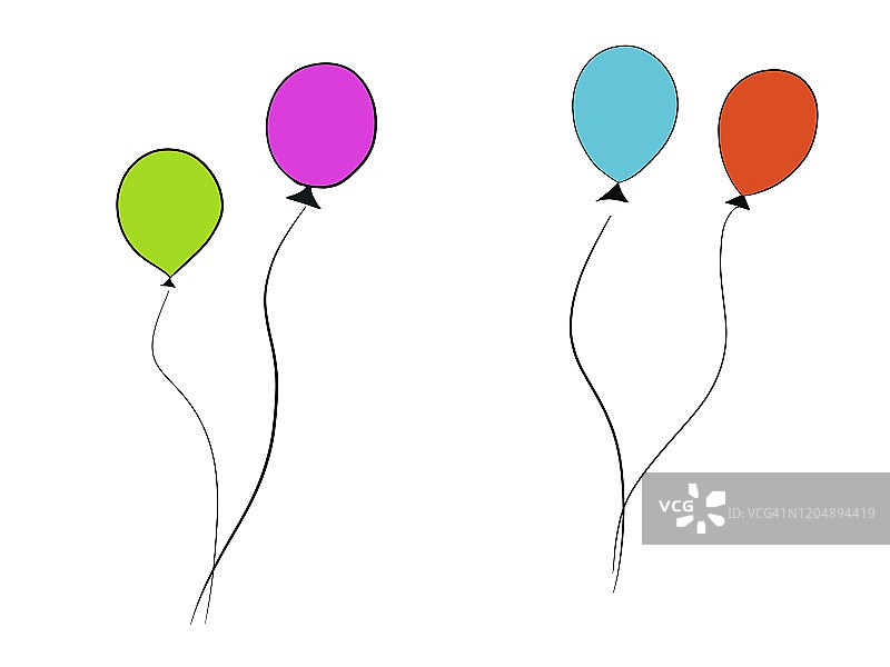 手绘彩色气球图片素材