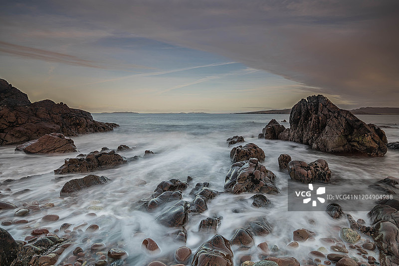 莱德附近的格鲁伊纳德湾，西罗斯，苏格兰图片素材