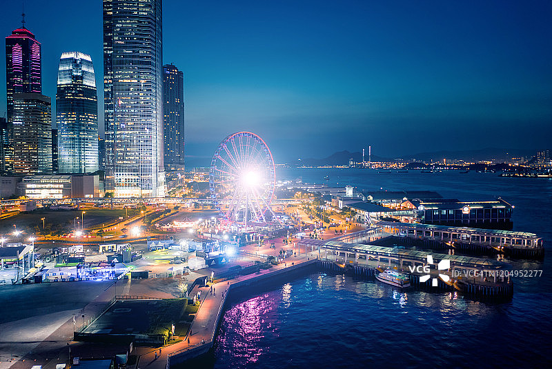 中国香港岛的夜景图片素材