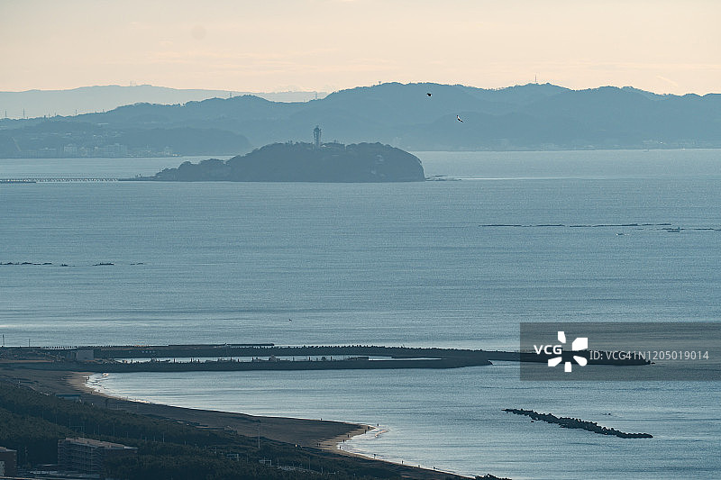 日本神奈川县的沿海城市图片素材