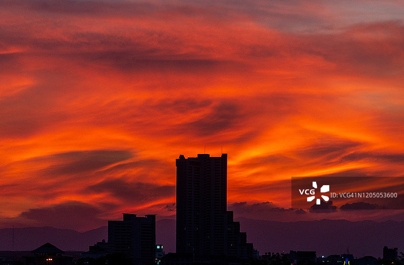 城市中的日落图片素材