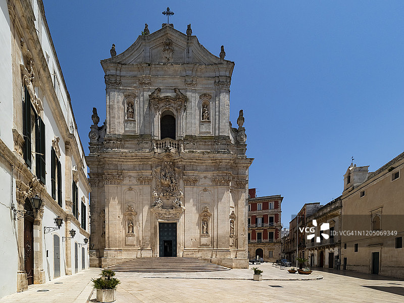 意大利塔兰托省马丁纳弗兰卡圣马蒂诺大殿和圣母无染原罪广场图片素材