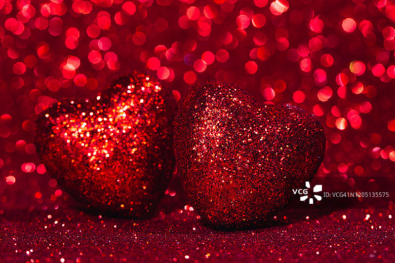 两颗闪耀的心图片素材