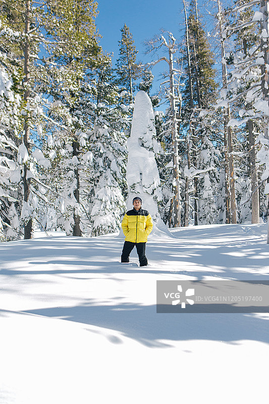 唐纳峰的冬季，加利福尼亚州特拉基图片素材