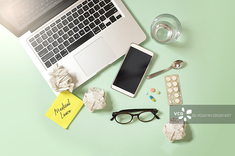 医疗假概念静物图片素材