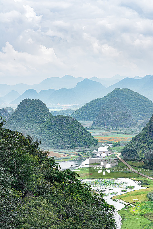 绿水青山田园风光图片素材