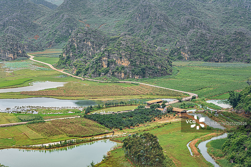 绿水青山田园风光图片素材