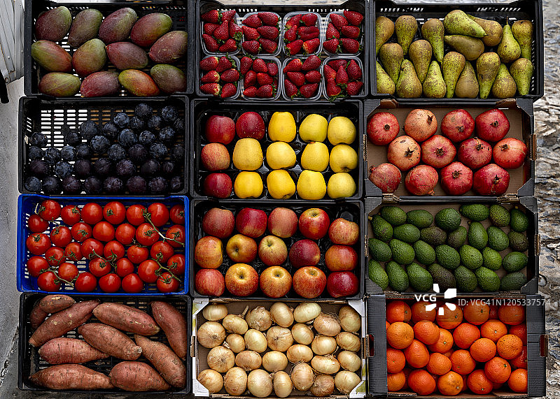 市场上出售的水果和蔬菜图片素材