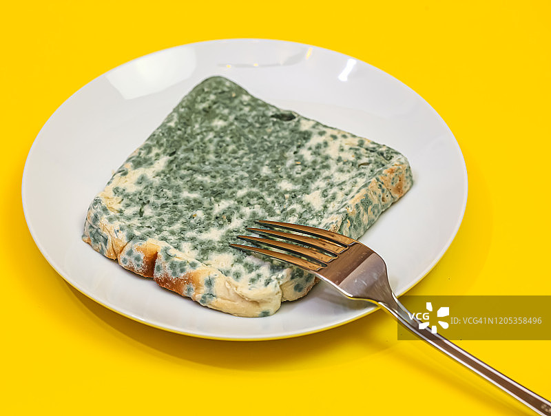 发霉的食物：霉变的吐司面包图片素材
