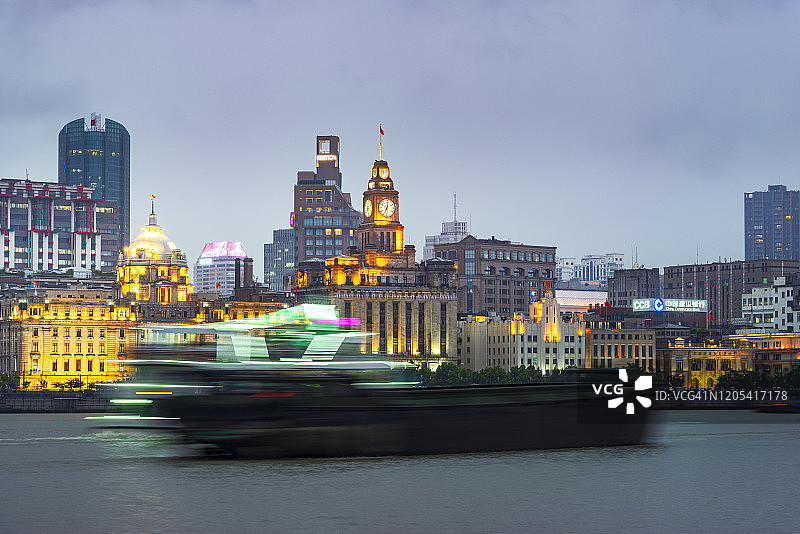 上海夜景天际线图片素材