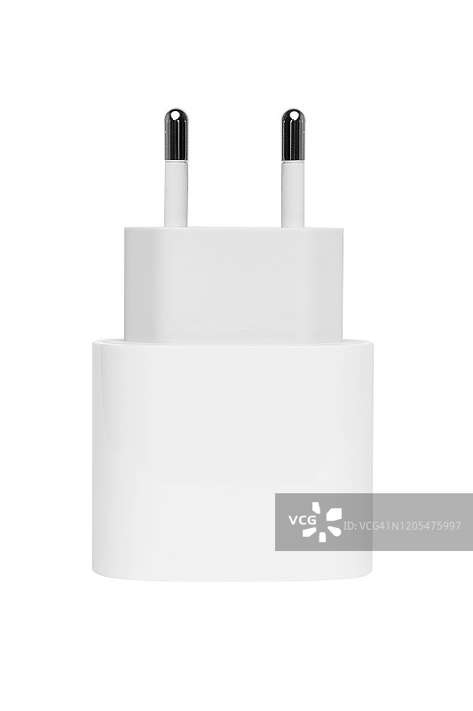 Type-C USB智能手机充电器（白色背景）图片素材