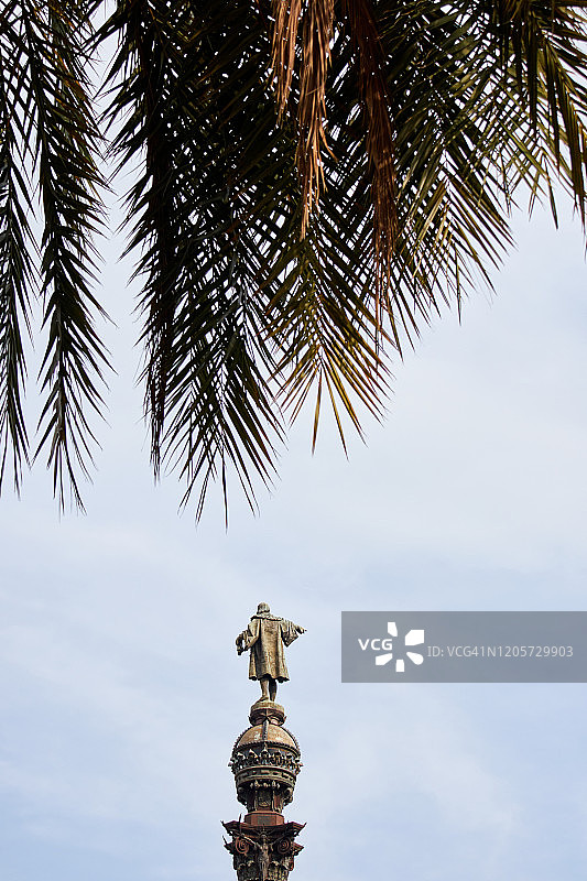 西班牙巴塞罗那的克里斯托弗·哥伦布纪念碑图片素材