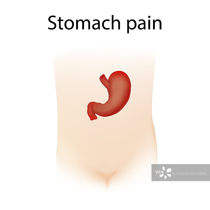 胃痛插画图片素材