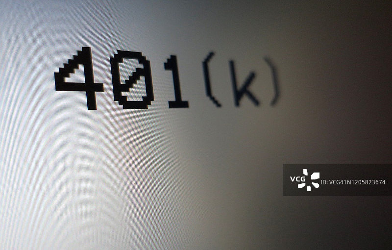 电脑显示器上的“401(k)”字样图片素材