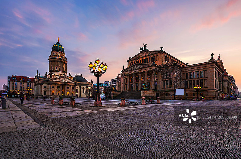 柏林宪兵广场日落（德国柏林）图片素材