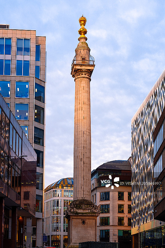 英国伦敦伦敦大火纪念碑日出图片素材