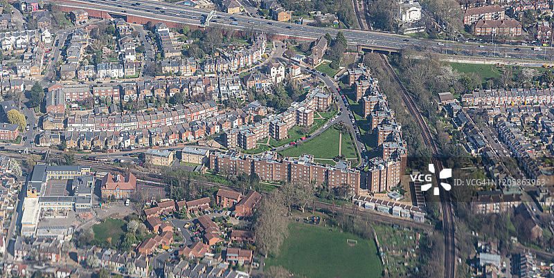 英国伦敦奇斯威克村鸟瞰图图片素材