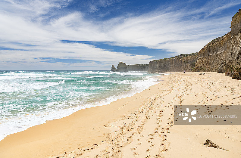 吉布森海滩与十二使徒岩，大洋路，澳大利亚维多利亚州图片素材