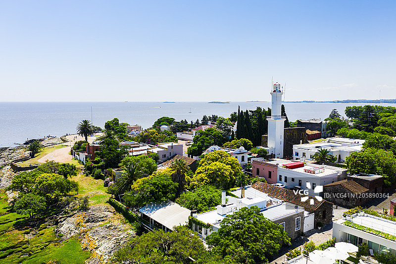乌拉圭萨克拉门托古老殖民城市航拍图片素材