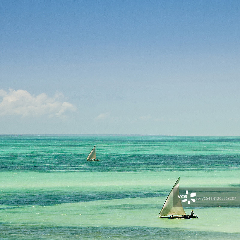 桑给巴尔海岸的印度洋图片素材