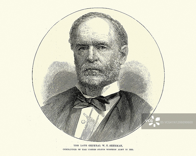 威廉·特库姆塞·谢尔曼：美国联邦将军图片素材