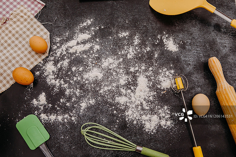 框架中的面包店食材图片素材