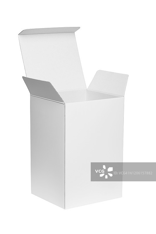 白色纸板箱，白色背景隔离图片素材
