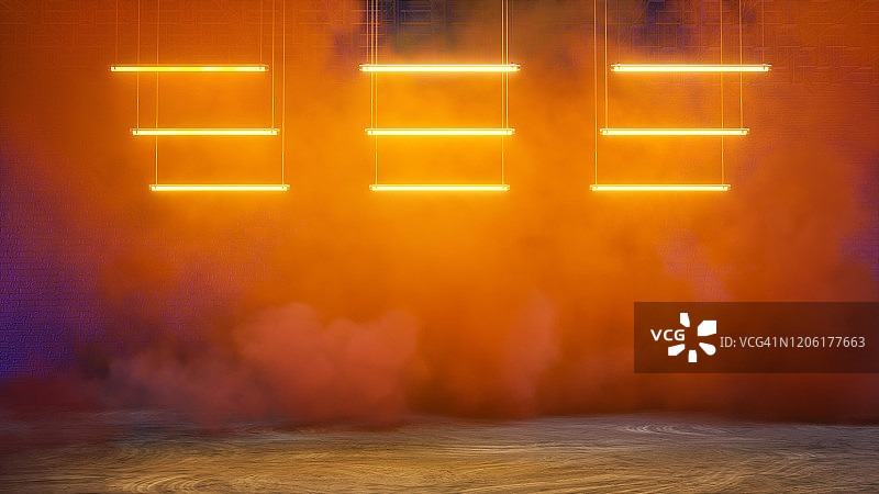 有色烟雾的空车库维修站图片素材