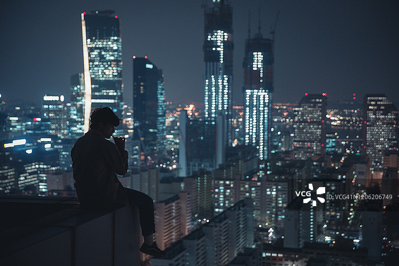 韩国首尔汝矣岛的建筑和天际线图片素材