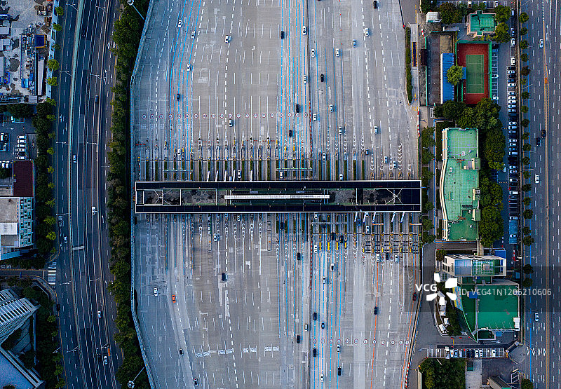韩国城南市盆唐区大王板桥路鸟瞰图图片素材