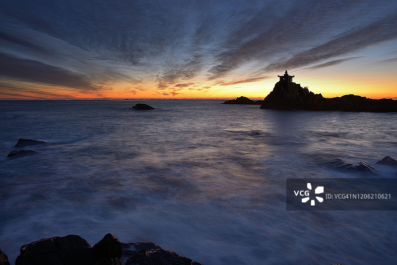 韩国釜山Orangdae悬崖的海洋风光图片素材