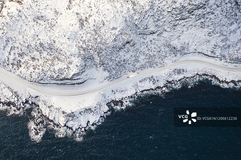 沿海公路鸟瞰图图片素材