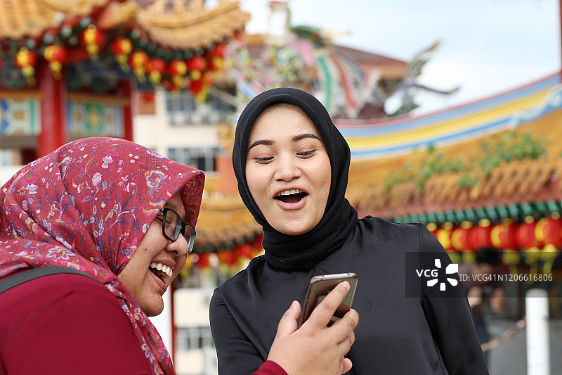 东南亚：马来西亚天后宫的穆斯林图片素材