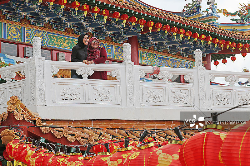 东南亚：马来西亚天后宫的穆斯林图片素材