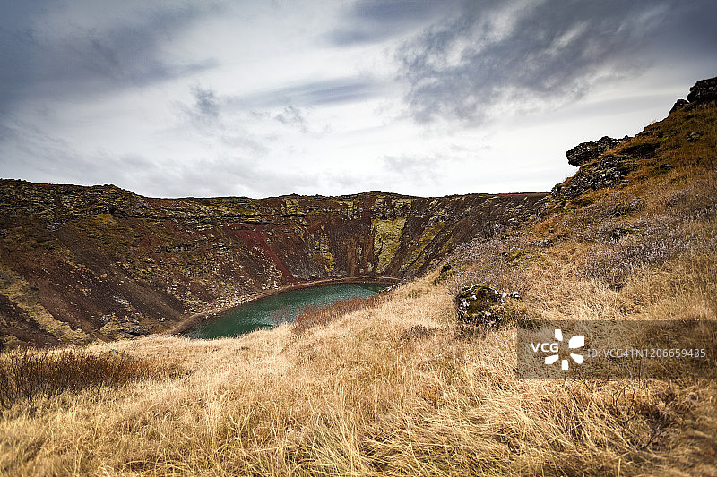 冰岛火山陨石坑湖图片素材