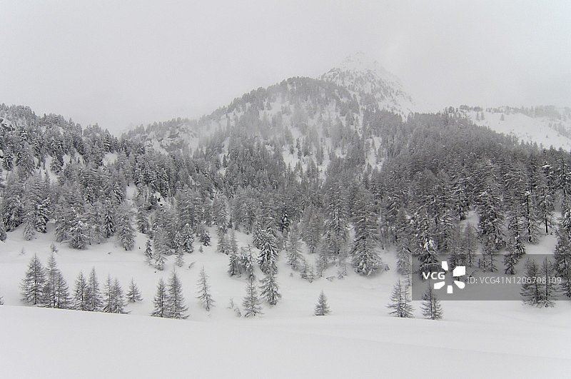 马洛亚山口的大量积雪图片素材