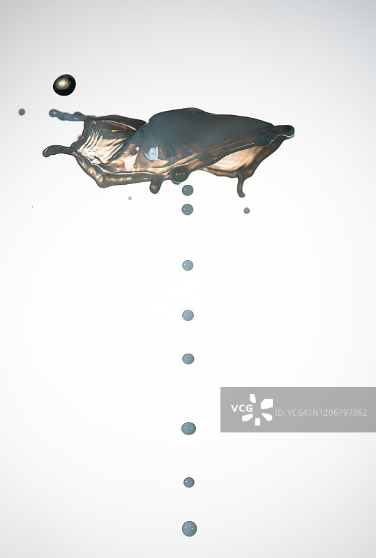 高速同步捕捉到的黑白牛奶飞溅图片素材