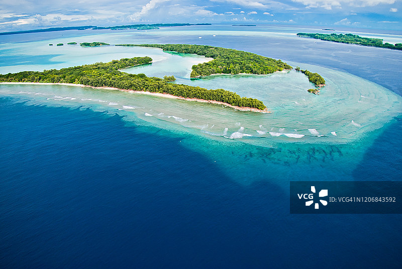 帕劳岩石群岛航拍图图片素材