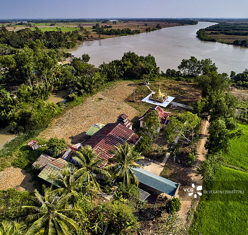 缅甸伊洛瓦底江三角洲的村庄图片素材