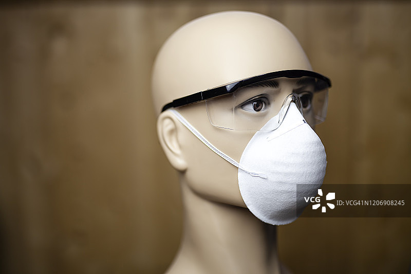 带工作安全设备的人体模型头部图片素材