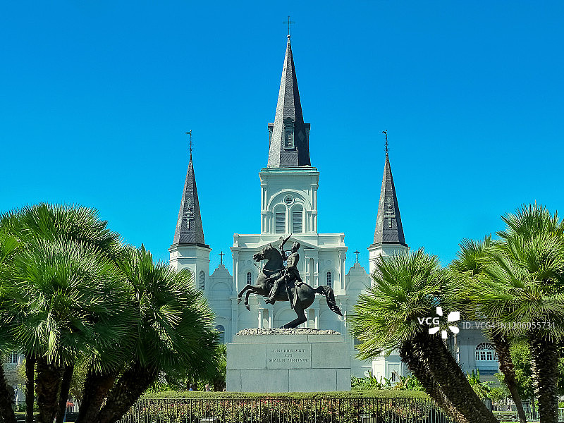 美国路易斯安那州新奥尔良殖民风格大教堂图片素材