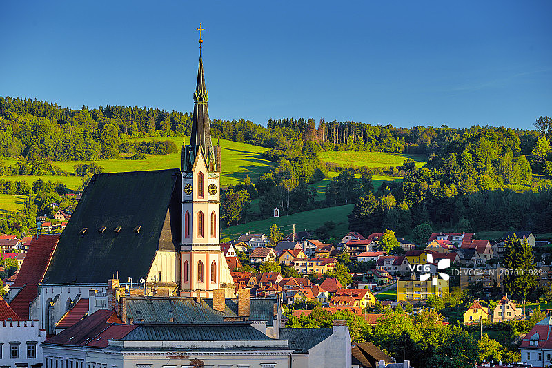 捷克克鲁姆洛夫古镇，联合国教科文组织世界文化遗产图片素材
