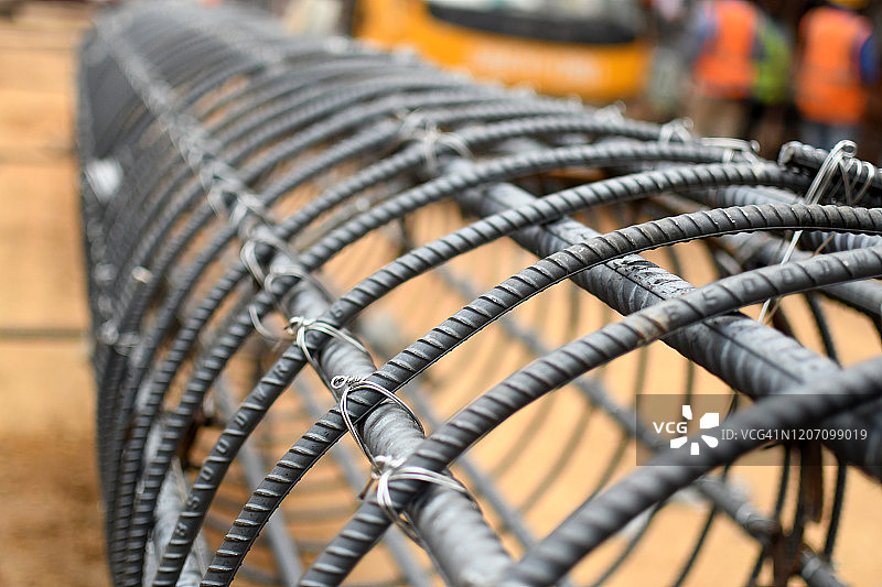 建筑工地的钢筋图片素材