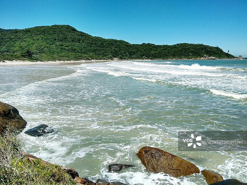 弗洛里亚诺波利斯沉船海滩，巴西圣卡塔琳娜州图片素材