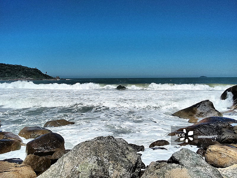 弗洛里亚诺波利斯沉船海滩，巴西圣卡塔琳娜州图片素材