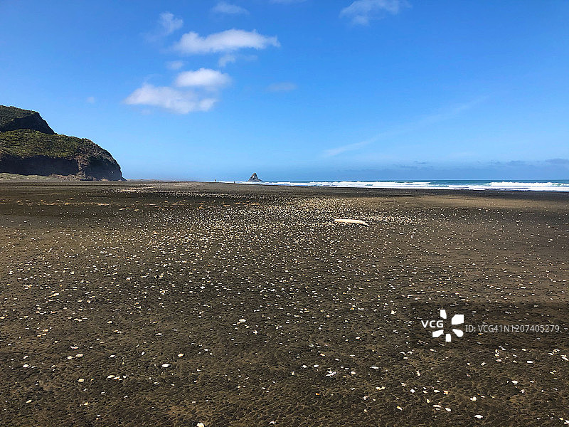 新西兰Karekare黑沙滩图片素材