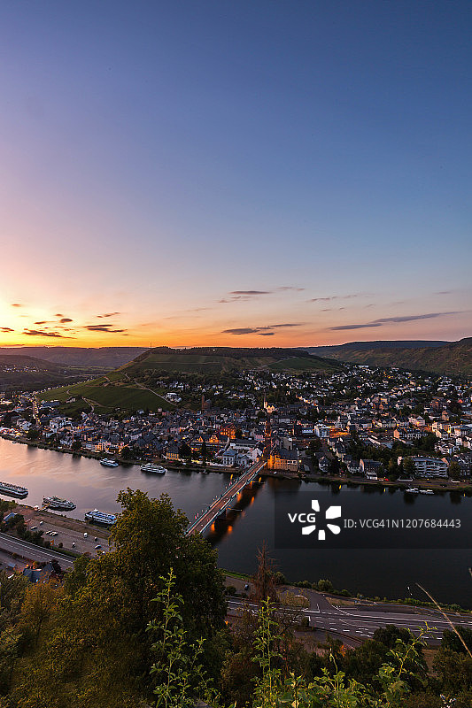 特拉本-特拉巴赫日落（德国莱茵兰-普法尔茨州）图片素材
