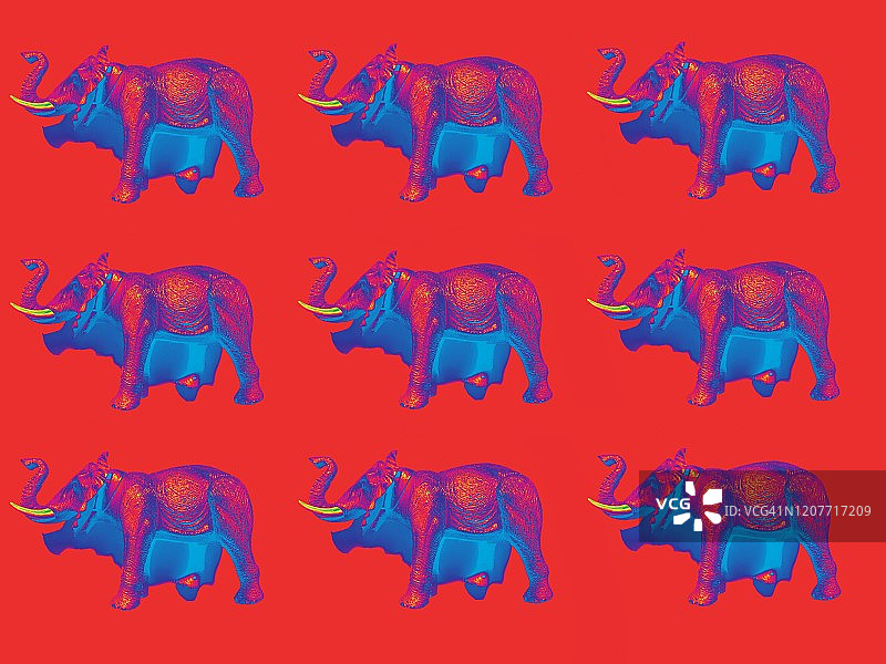 彩色背景下的大象玩具图片素材