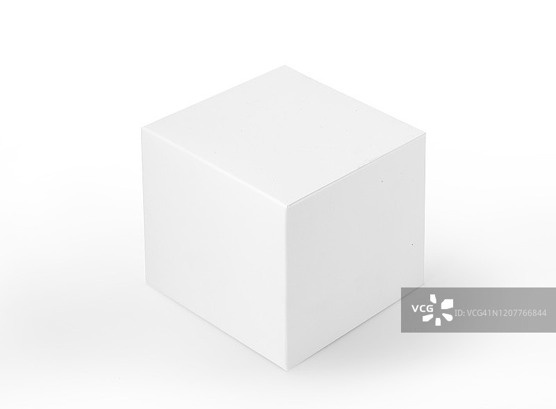 白色背景上的棕色盒子（带裁剪路径）图片素材